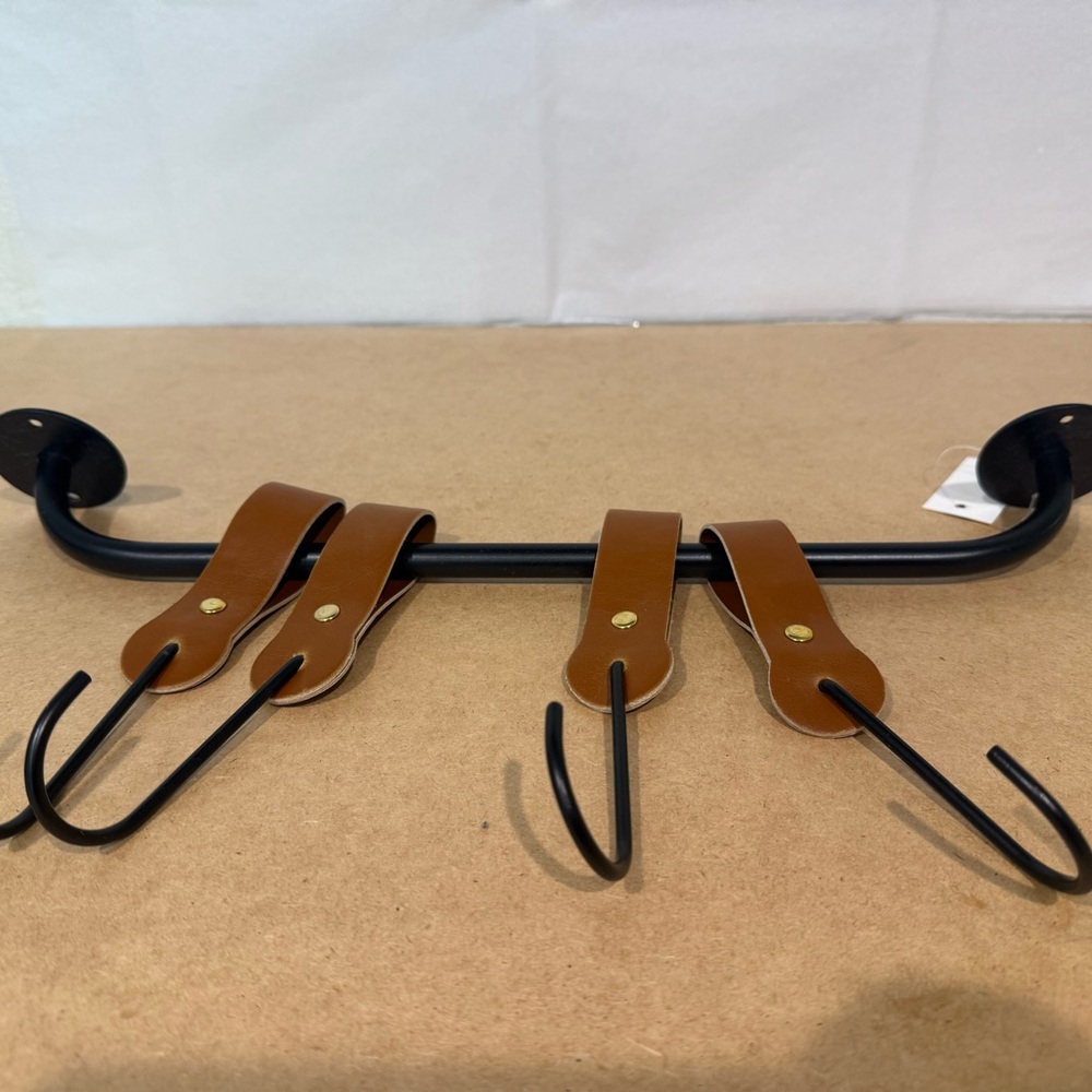 Brown and Black Wall Hook Rack
